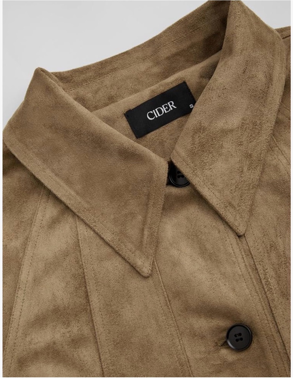 Tan Suede Button-Front Jacket - Picture 4 of 9